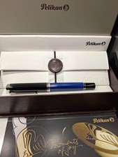 Pelikan Souverän Füllfederhalter M805 Schwarz-Blau 750er B Goldfeder OVP 933408
