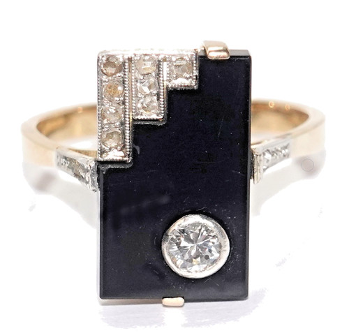 Ring gold artdeco diamant - ring,