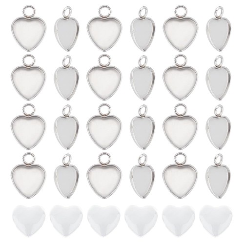 Herz cabochon schmuckset - herz,