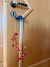 Glasmobile Delphinen Mobile aus Glas mit 9 roten Delphinen, hängend unbeschädigt