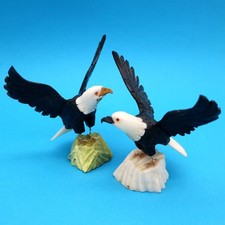2x Edelstein Adler Deko Figur – Handgeschnitzte Weißkopfseeadler aus Naturstein