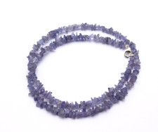 Tansanit Kette Tansanitkette Splitterkette Collier Blau 925 Silber ca. 46 cm