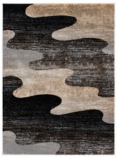 Teppich Kurzflor Braun Schwarz