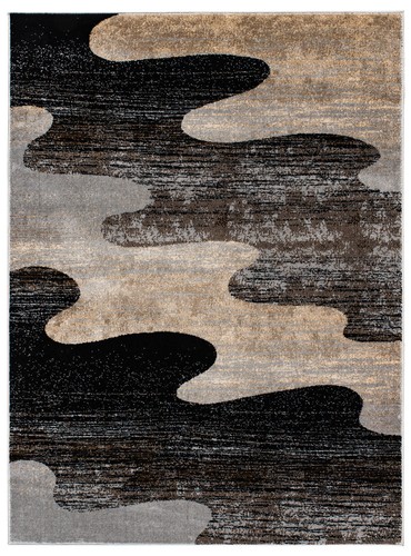 Teppich kurzflor braun schwarz - braun,