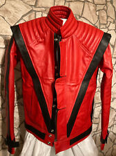 Michael Jackson Thriller Jacke Replikat 100% Echtes Leder Originalgetreues RotMJ