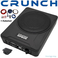 Crunch 20cm 200Watt + Kabelset Untersitz-Aktiv-Subwoofer Auto Verstärker GP800v2