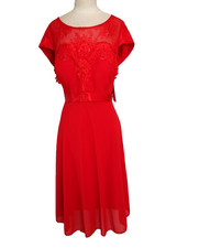 Elegantes Midi Abendkleid Rot
