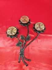 Alte Seltene Wetterstation Schmiedeeisen Blume Huger West Germany (2406)