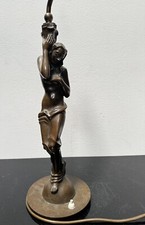 Bronzefigur, Lampe, weiblicher Halbakt, Clemens Werminghausen, Art Deco