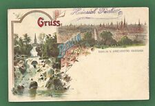 03 239 AK Litho Mehrbild Gruss aus Berlin Wasserfall im Victoria Park