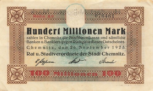 100 millionen mark notgeld - 100,