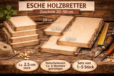 Esche Holzbrett unbesäumt