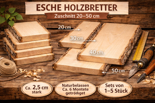 Esche holzbrett unbesäumt - esche,