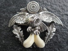 Brosche versilbert für Schützen Jäger mit echten Grandeln