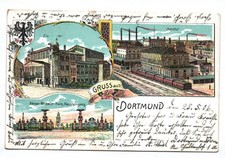 Litho Ak Gruss aus Dortmund Bahnhof 1906