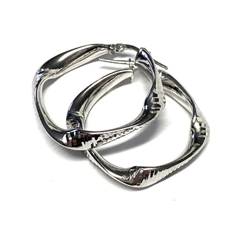 925 silber creolen eckig - silber,