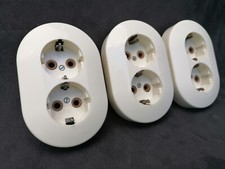 1x DDR Doppel Steckdose Schucko Unterputz weiß  Kombi retro Unterputz
