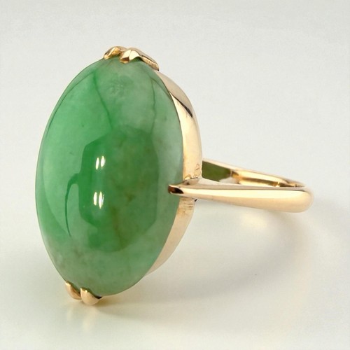 Karat gelbgold jade ring - ring,