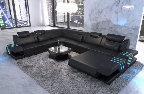 Leder couch wohnlandschaft - leder,