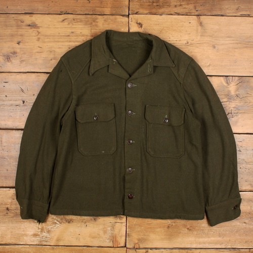 Vintage militär hemd knopf - hemd, l