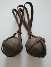 2 Boule kugeln Frankreich leder tragegurt eisenkugel antik volks Spiel Sport 