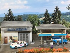 H0 Tankstelle von Faller, patiniert