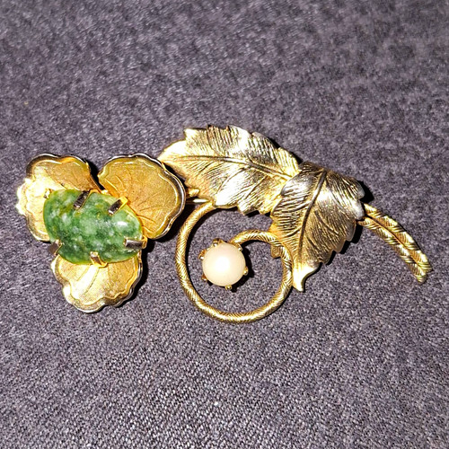 Brosche blume blatt - brosche, &