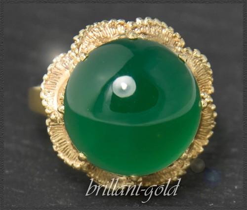 Chrysopras ring aus 585 - chrysopras,
