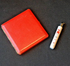 Selten Feuerzeug  Marlboro  Sammer Vintage Nachlass + Leder Zigarettenetui Rot 