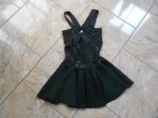 Sommer Cocktail Abend Kleid Glitzer Taft Kleid S Schwarz Geblümt Se #EB074