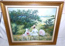 Stewart Öl Gemälde Bild Mutter mit Kind Natur Idyll Monet Style 60x50cm 21487