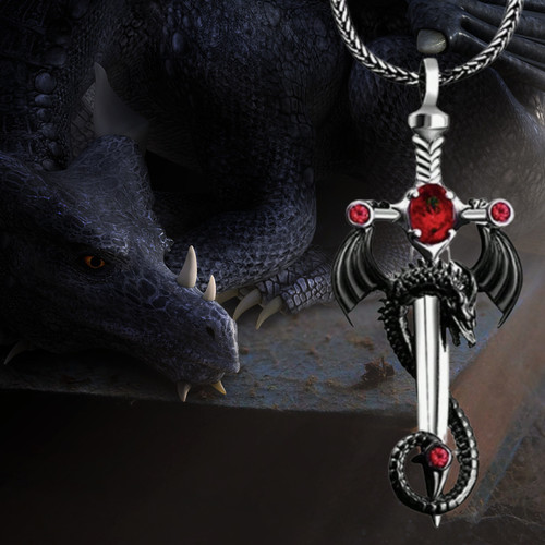 Halskette anhänger drache - halskette,