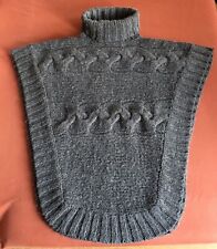 Nümph Poncho Damen Strick Wolle Alpaka Alpaca ärmellos weich grau neuwertig