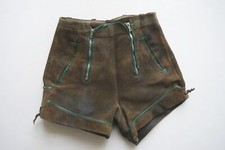 Kurze BRD Franz Werner Lederhose Doppelzipp 60er Vintage edel speckig Gr.46