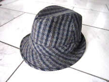 Original Faustmannhut, Vintage Herren Damen Hut, Panamahut, Kariert, Herrenhut