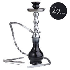 Wasserpfeife Shisha Nargile Set ca.42cm Debdou 1 Schlauch Hookah Schwarz Glas