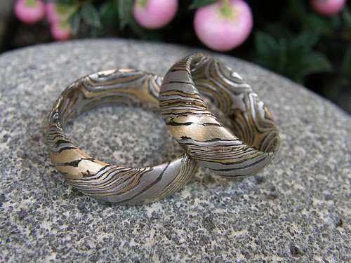 Trauringe mokume gane - mokume, gold