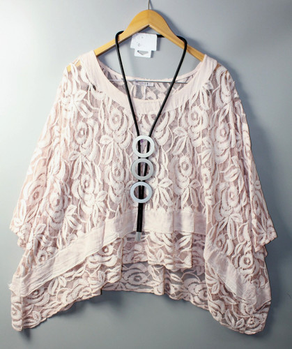 Moonshine spitze tunika bluse - moonshine,