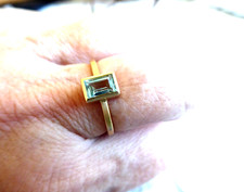 TOP  MODERNER  BERYLL-RING, 750/GELBGOLD, natürl., SMARAGDSCHLIFF !   (NP 920.-)