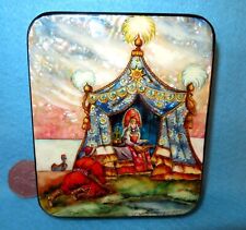 Russische LACKMUSCHEL Box Original Märchen Iwan & Mädchen - Zar Buckelpferd