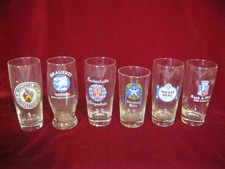 6 kleine alte Biergläser