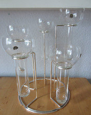 Rosenthal Aqualux Glas Metall 5er Kerzenhalter Kerzenständer
