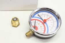 80bar Ø81mm Temperatur & Druck Heizung Manometer Themomanometer OVP