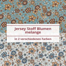 Jersey Stoff Blumen melange