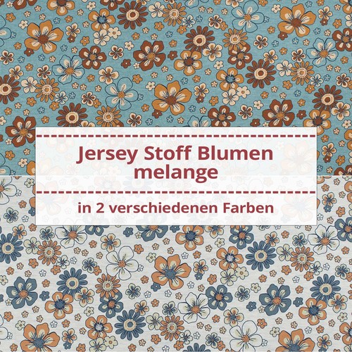 Jersey stoff blumen melange - jersey,