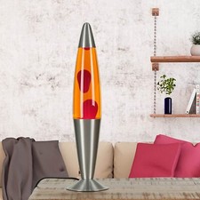 Moderne Lavalampe groß Tischlampe Orange Rot 42 cm inklusive Leuchtmittel G9 ...
