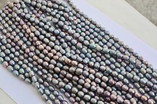 129 Zuchtperlen Strang Süßwasser Perle Schmuck Kette Halskette 8-9 mm Barock nbn