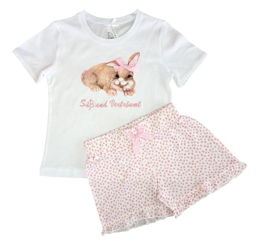 Hase süß short set weiß - hase,
