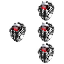  4 PCS Drachenringe Drachenklauenring Fingerringe Für Männer Dekorative