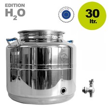 Transportkanne Edelstahlkanne 30 Liter Wasserkanne Milchkanne mit Auslaufhahn